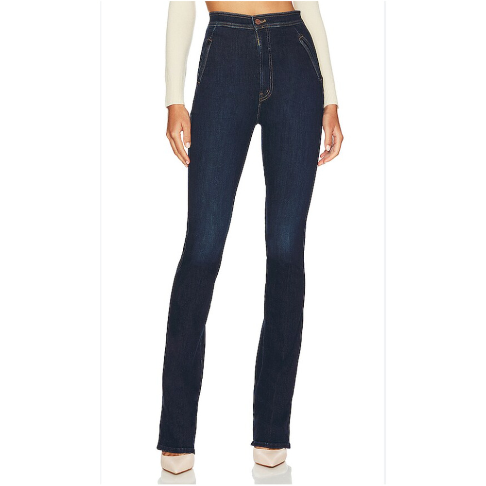 MOTHER The High-Waisted Smokin' Double-Welt Heel Jeans Size 24 Flared Stretch